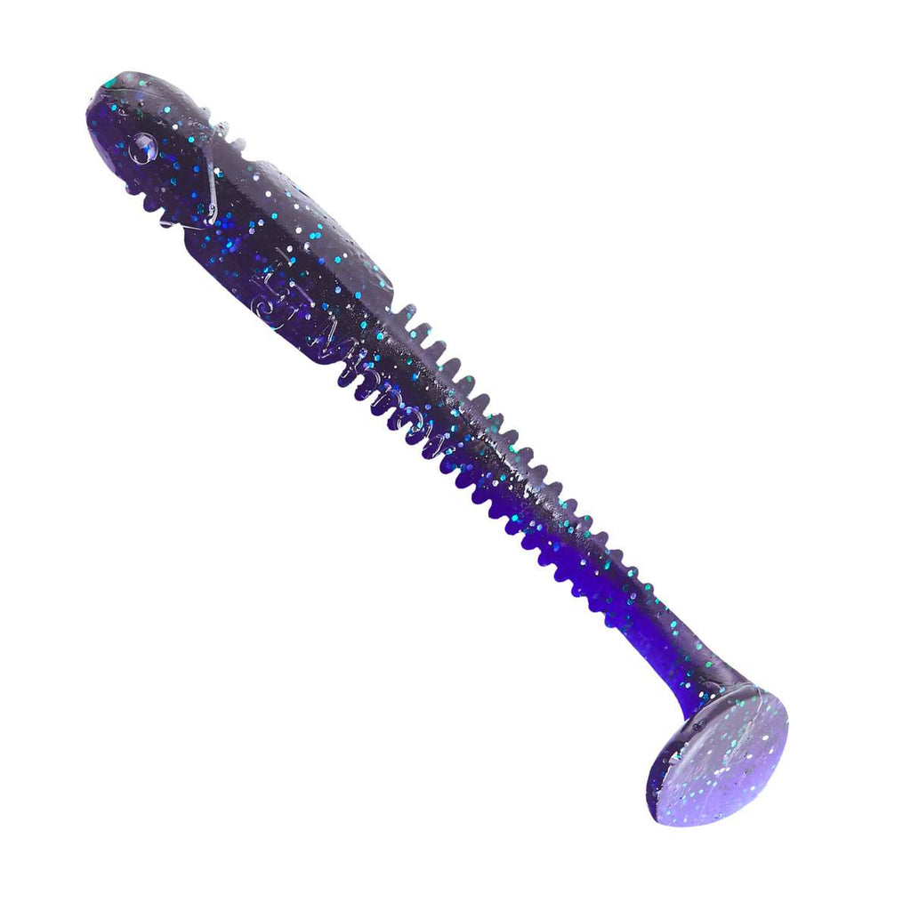 6 Appâts Souples Lucky John Tioga Shad Tail 8cm Violet - Neuf - Parfait Brochet Perche